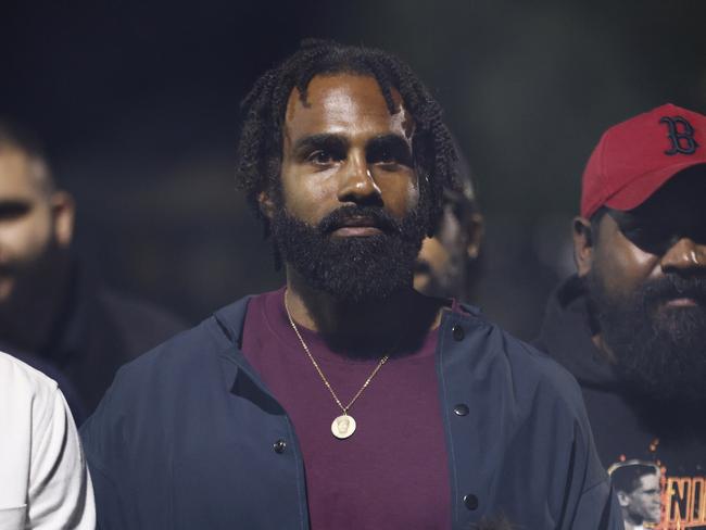 Ex-Magpie Heritier Lumumba during a healy ceremony at Victoria Park. Picture: Daniel Pockett/AFL Photos/via Getty Images