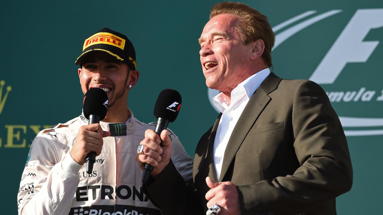lewis hamilton arnold schwarzenegger