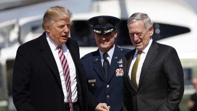 The military men Donald Trump has surrounded himself with are powerful and the Australians who know them are an asset to this nation. Pictured here is President Trump and Defense Secretary Jim Mattis (right). (Pic: AP Photo/Pablo Martinez Monsivais)