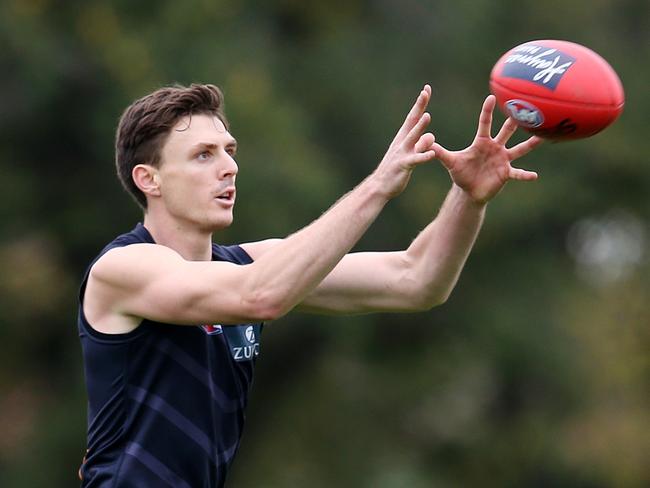 Melbourne training at Gosh's Paddock. Melbourne's Jake Lever . Pic: Michael Klein