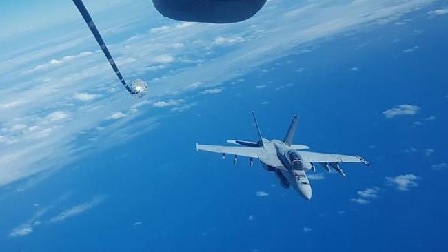 The F/A-18 Hornet lines up. Picture: Jodie Munro O'Brien