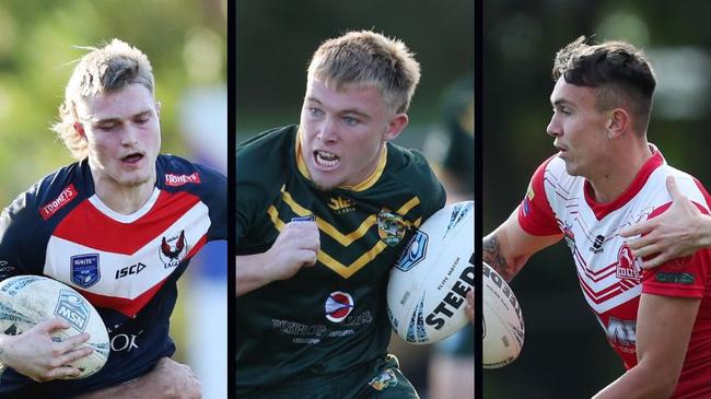 Junior representative players Kieran Diamond from Kincumber, Zac Gillett from Wyong and Jackson Pennell from Erina, who all play in the 2023 Central Coast Rugby League season. Picture: Sue Graham