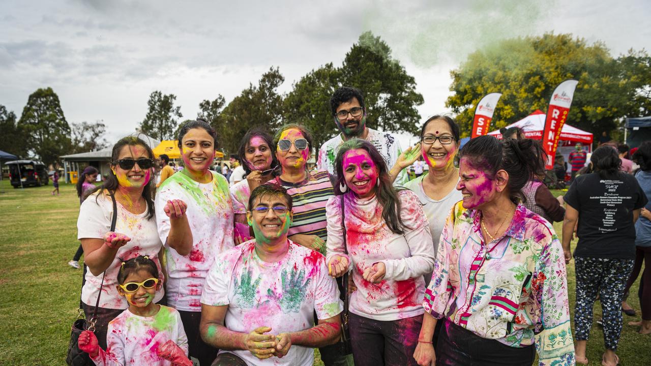 The Toowoomba Indian and Nepalese communities celebrate Holi, the festival of colours, Saturday, March 23, 2024. Picture: Kevin Farmer