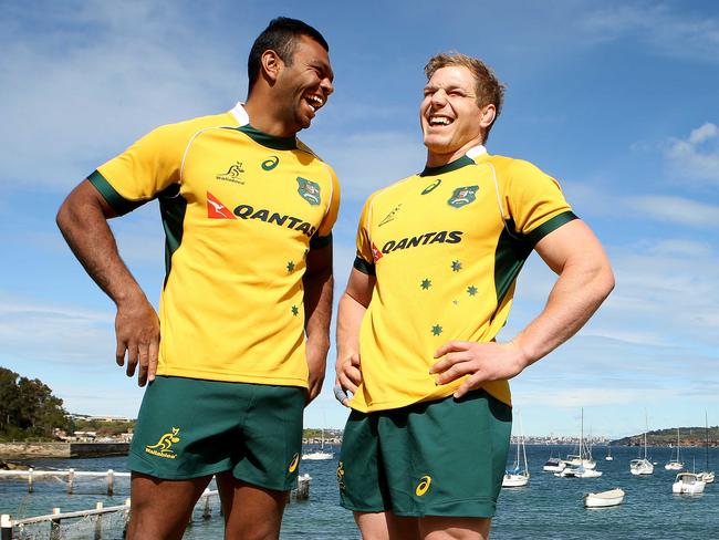 Kurtley Beale and David Pocock. Picture: Stephen Cooper