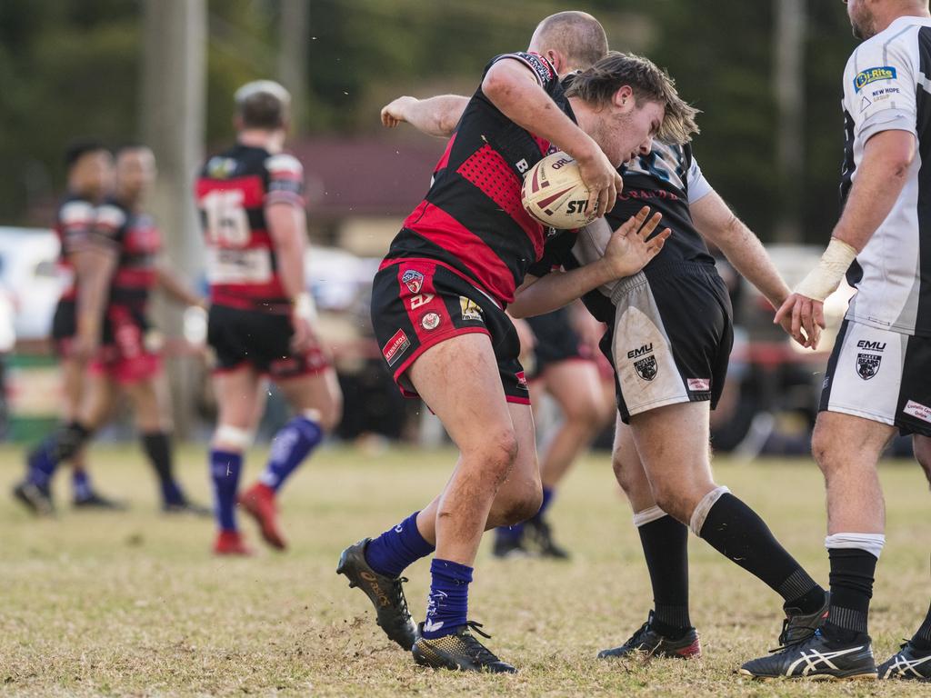 Noah Dwyer of Valleys against Oakey in TRL A grade round 10 rugby league at Herb Steinohrt Oval, Sunday, June 20, 2021. Picture: Kevin Farmer