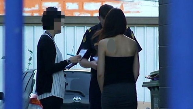 Police raid illegal massage parlours operating as alleged prostitution parlours on the Gold Coast. Picture: ABC.