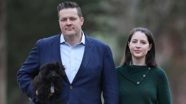 Fowles and his wife Jess. Picture: Michael Klein