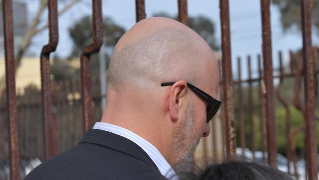 Andrew Allan Jaunay outside the Magistrates Court in Adelaide. (AAP Image/David Mariuz) NO ARCHIVING