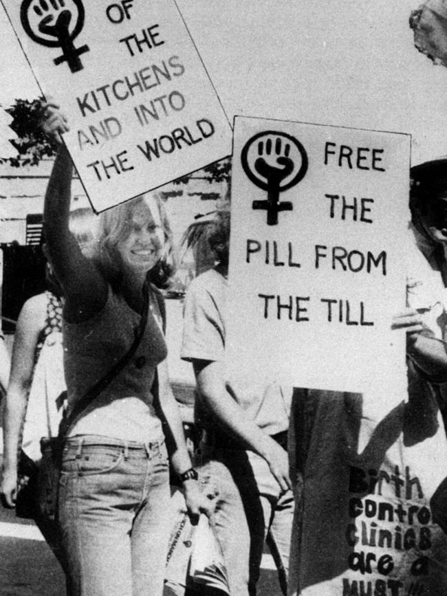 An International Women's Day demonstration at Sydney Town Hall in 1972.