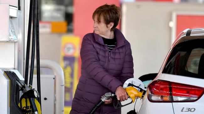 Soaring petrol prices are adding to Australia’s inflation woes. Picture: NCA NewsWire/John Gass.