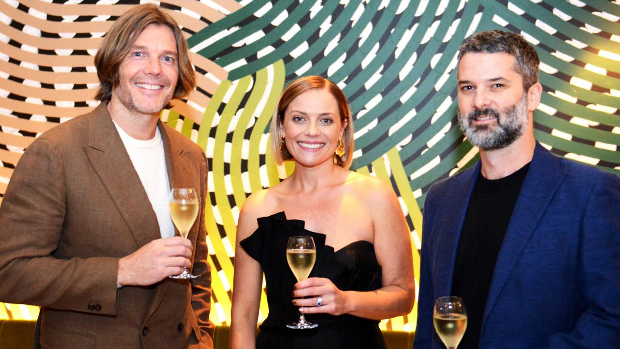 Ty Simon and Ben Williamson from Agnes restaurant with Gourmet Traveller editor Joanna Hunkin. Picture: Gourmet Traveller