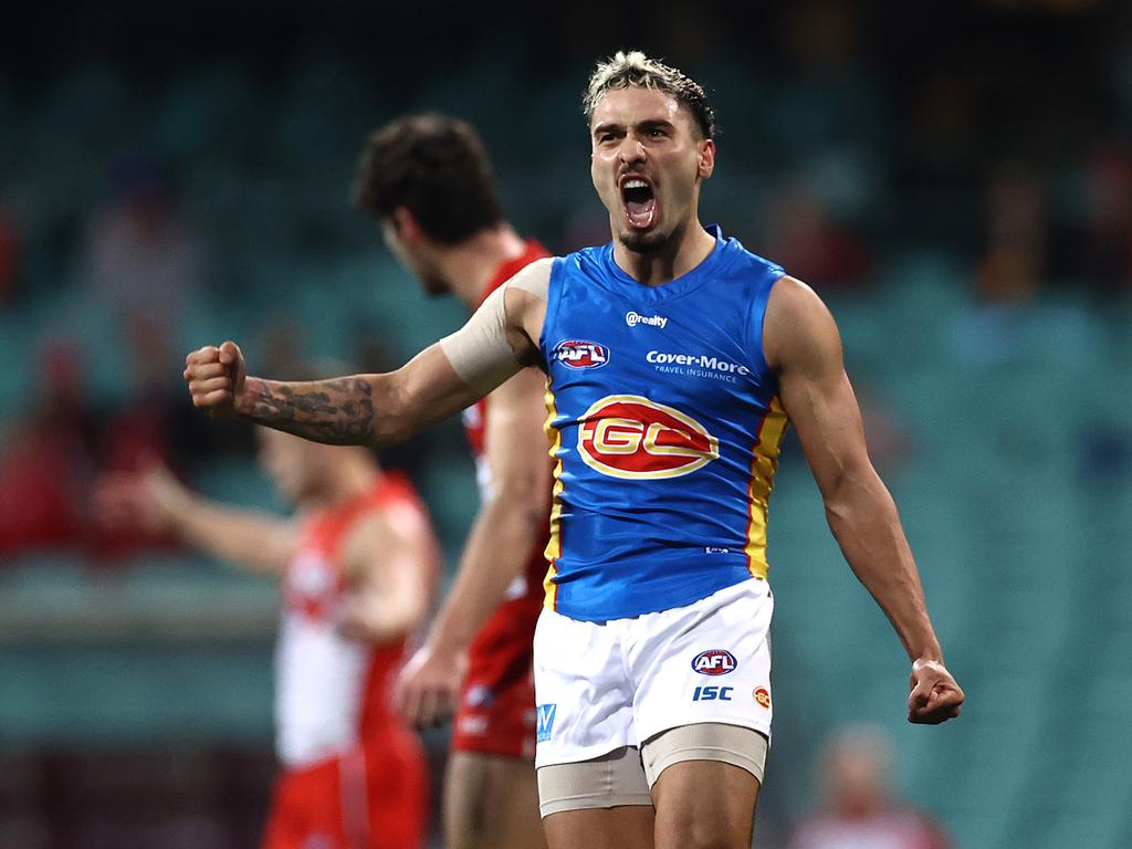 Izak Rankine has scored five goals in his first two AFL matches.