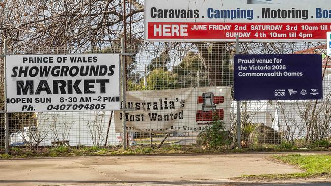 Commonwealth Games signage at the showgrounds in Bendigo. It is now a non-event. Picture: Jake Nowakowski