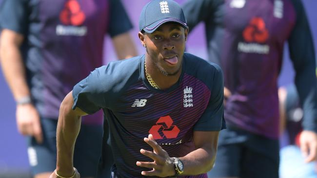 England’s Jofra Archer will step into the breach of injured paceman James Anderson in a high-pressure atmosphere at Lord’s tomorrow night. Picture: AFP