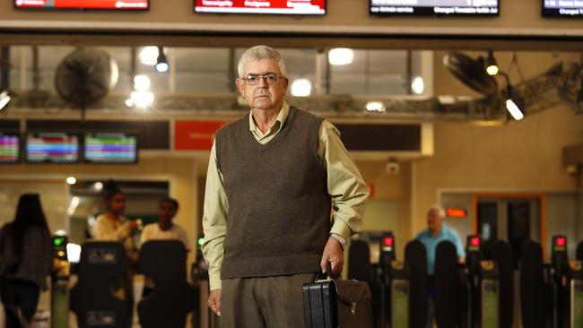 RAIL Back on Track leader Robert Dow outside the Fortitude Valley Train Station. (APP / Josh Woning).