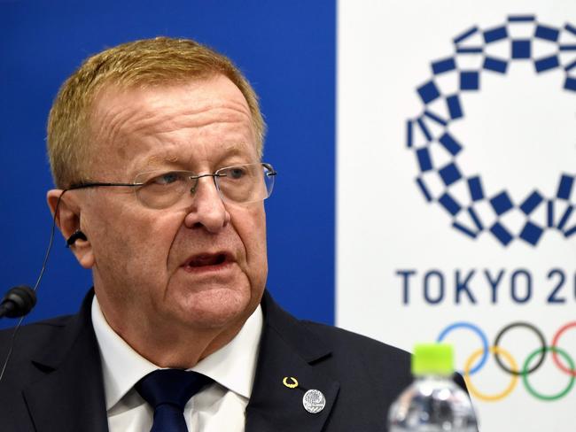 John Coates, the International Olympic Committee (IOC) Vice President and Chairman of the IOC Cordination Commission for the Tokyo 2020 Olympic Games, answers questions during a press conference after a two-day meeting with the Tokyo 2020 organising committee to discuss progress on preparations for the upcoming Olympics in Tokyo on March 2, 2017. / AFP PHOTO / Toru YAMANAKA