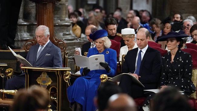 King Charles III, Camilla, Queen Consort, Prince William, Prince of Wales and Catherine, Princess of Wales attend the annual Commonwealth Day Service at Westminster Abbey. Picture: Getty Images.