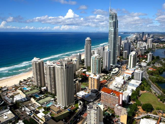 General views of the Gold Coast (Surfers Paradise) from the 55th floor of Circle on Cavill apartment building Photo: David Clark