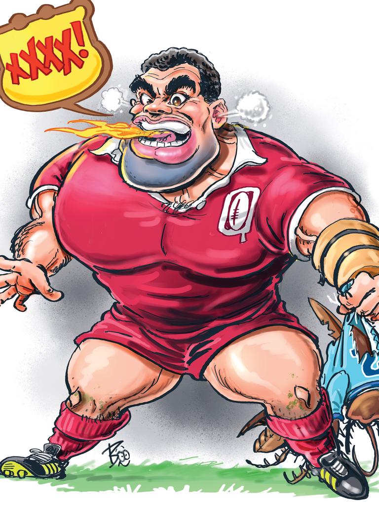 Mal Meninga let the expletives fly in 1993. Digital art: Boo Bailey