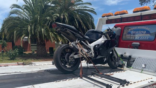 Police tracked this motorbike to a Craigmore address after allegedly clocking it at 160km/h in an 8km/h zone. Picture: Supplied by SA Police
