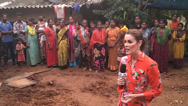 Peta Credlin reports from the village, Navsacha Pada, in central Mumbai, where children study by the light of kerosene lamps. Picture: Supplied