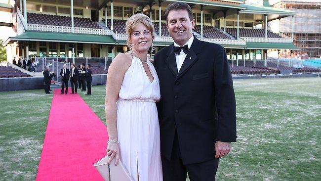 Mark Taylor and wife Judi at his induction into the Bradman Foundation at the SCG. Picture: Szilvasi Attila