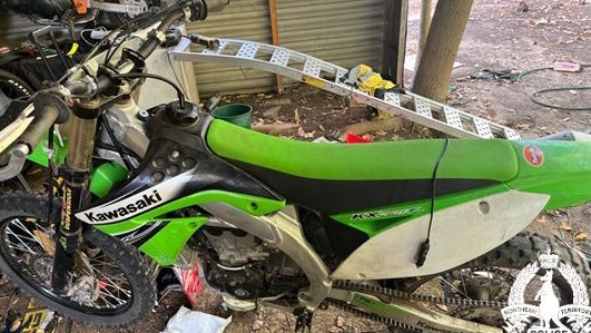 NT Police recovered multiple motorbikes at a property in Darwin River. Picure: NTPFES