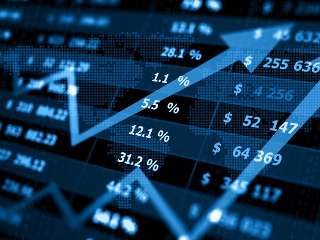 Business graph digital concept, rising debt investment generic