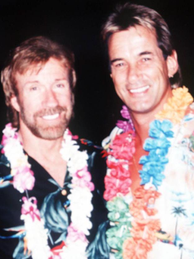 Richard Norton with actor Chuck Norris.