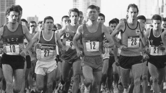 Start of Gold Coast Marathon 1991.. sport athletics qld action