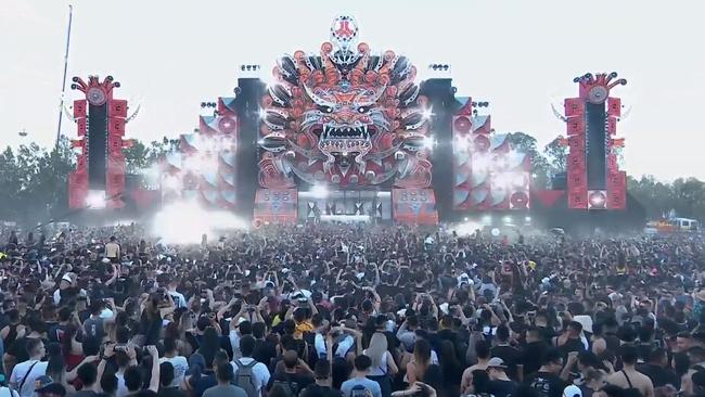 A screen grab from vision of the Defqon Music Festival over the weekend. Picture: Q-Dance