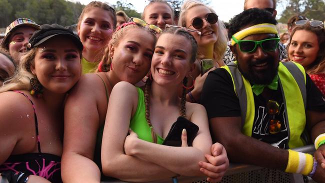 Music fans at The Falls festival in Byron Bay in 2019. Picture: Patrick Gee