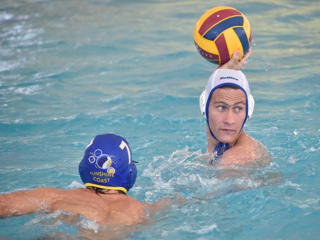 Water Polo Queensland Country Championships, 2nd World War Memorial Aquatic Centre, Rockhampton, February 18, 2023. Men, Mackay versus Sunshine Coast.