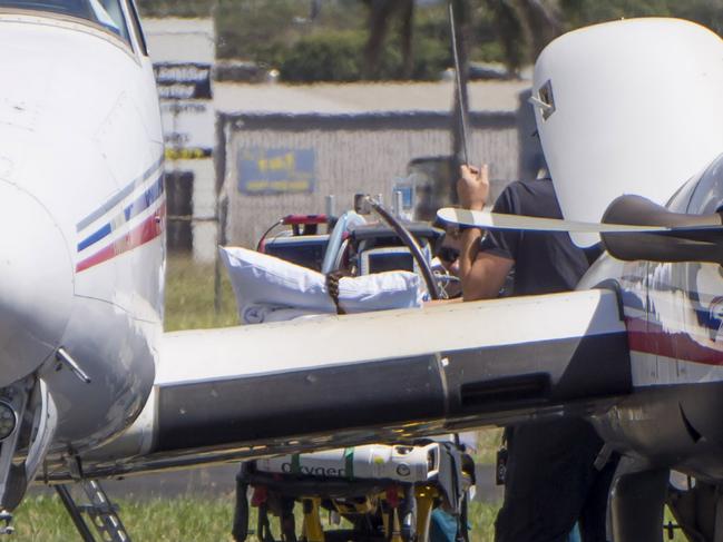 Hannah Papps is transferred from Mackay to Brisbane via Royal Flying Doctor Service. Picture: Daryl Wright