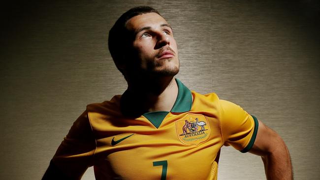 Socceroos Mathew Leckie during at media session at the team hotel, Melbourne. 3rd January 2015. Picture: Colleen Petch