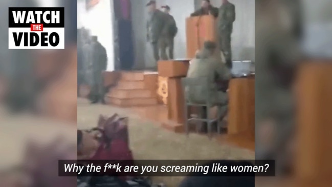 Russian reservists filmed fighting back against commanding officer