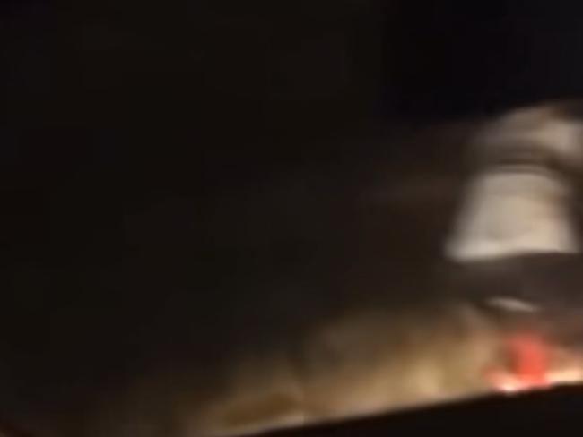 A cyclist can be seen in the video prior to the crash.