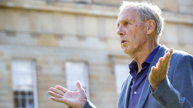 Bob Brown at Parliament lawns, Hobart. Picture: Chris Kidd