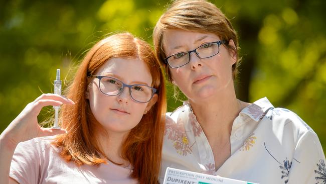 Ella and her mum, Sheila want to see Dupixent approved for the PBS. Picture: Jay Town