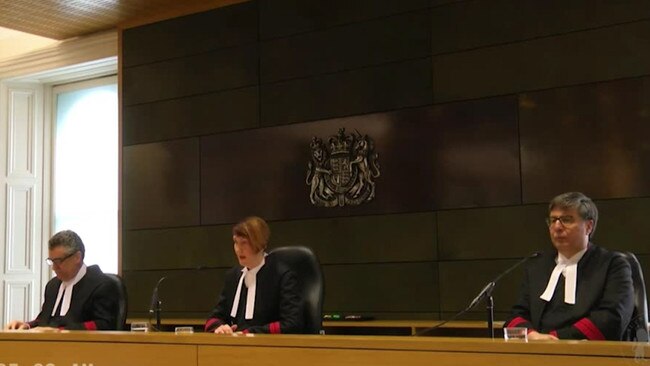 President of the Court of Appeal Justice Chris Maxwell, Chief Justice Anne Ferguson and Justice Mark Weinberg in 2019.