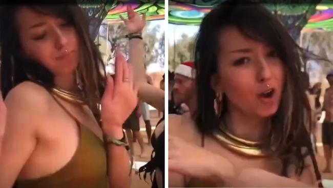 New video shows Louk dancing at an Israeli music festival shortly before she was captured and initially feared murdered by Hamas terrorists. Picture: The New York Post