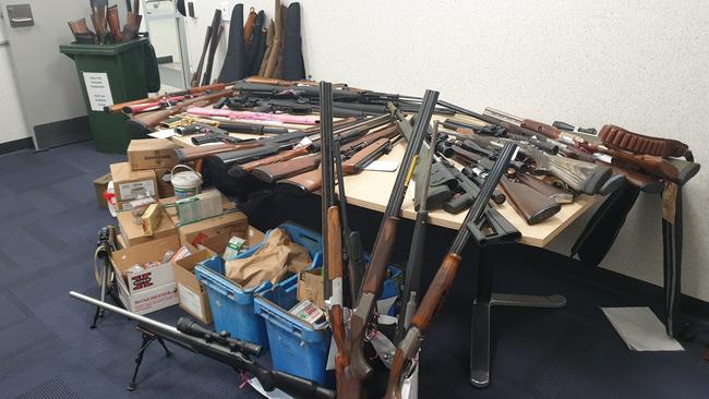 Some of the firearms seized by NT Police during Operation Athena. Picture: NT Police