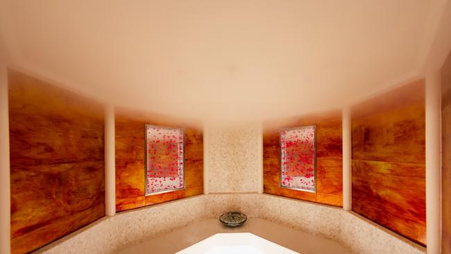 Rose steam room at the spa.