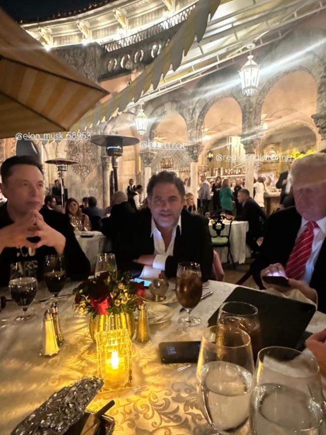 Elon Musk, Brett Ratner and Mr Trump. Picture: Instagram