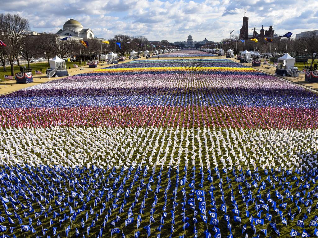 The Field of Flags is seen at the National Mall near the US Capitol. Picture: Getty Images