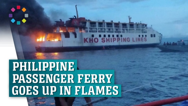 Images show big blaze on Philippine passenger ferry