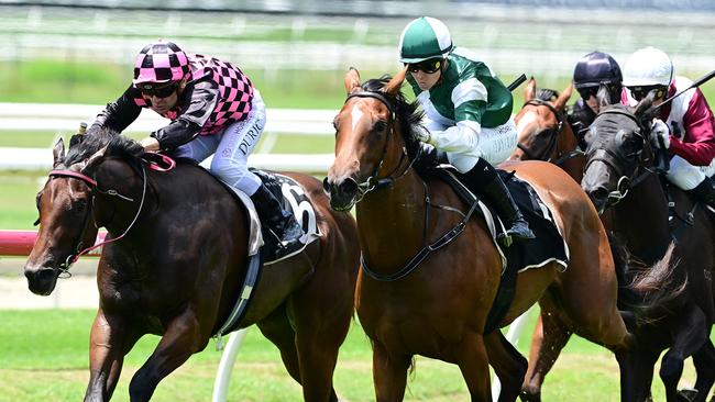 Two-year-old filly Sunrays maintains her unbeaten record with an impressive win at Doomben. Picture: Grant Peters, Trackside Photography.