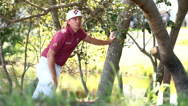 Cam Smith looking for balls added to slow play at Royal Queensland. (Photo by Chris Hyde/Getty Images)