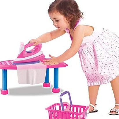 Liberty imports pink ironing board laundry play sets for girls.