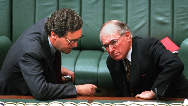 Former foreign minister Alexander Downer and former prime minister John Howard.